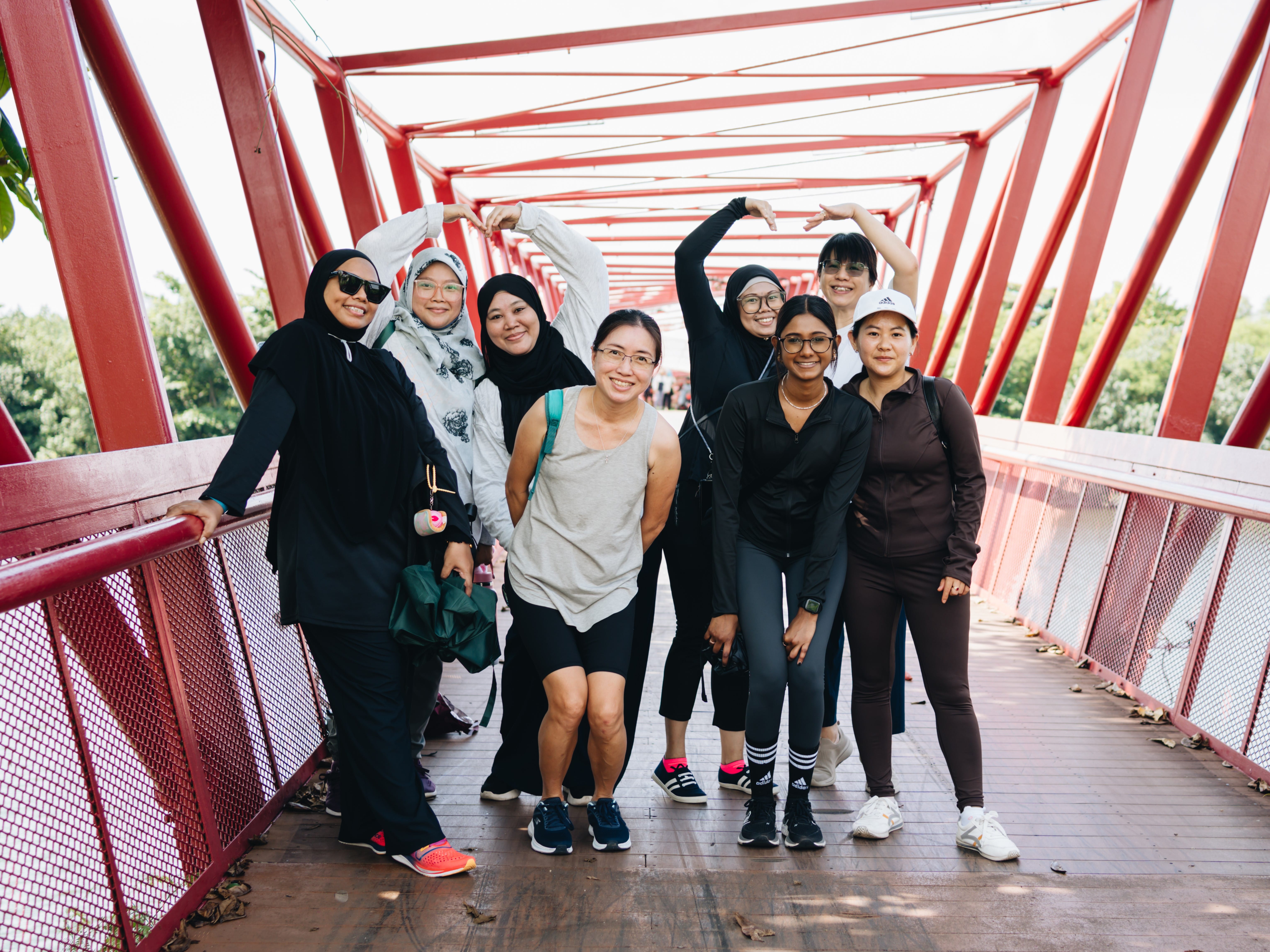 Mdm Huraizah with BLESS Mums and volunteers